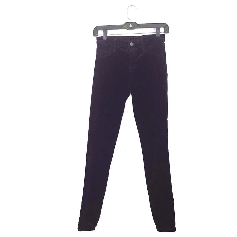 J Brand Super Skinny Velvet Stretch Jeans Twilight Purple 25